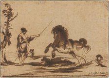 Landscape with the Taming of a Horse, 1620/1630. Creator: Guercino.