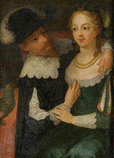 Genre scene called Gustav II Adolf, 1594-1632, King and Ebba Brahe, c17th century. Creator: Anon.