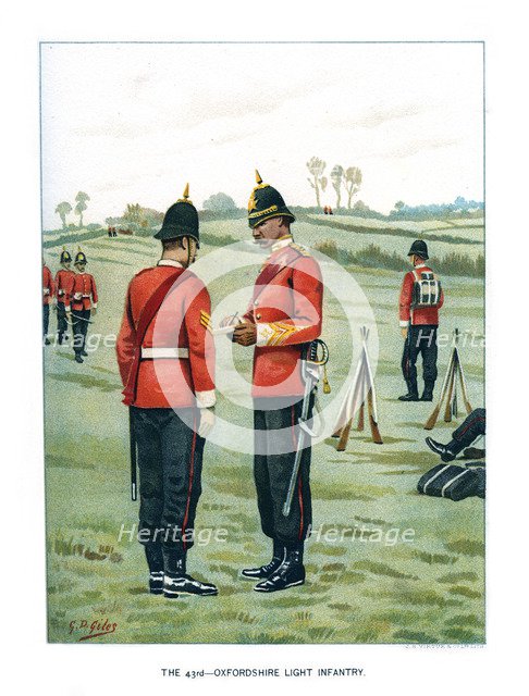 The 43rd Oxfordshire Light Infantry', c1890.Artist: Geoffrey Douglas Giles