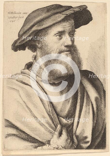 Man with Beard Looking Right (Hans Holbein?), 1646. Creator: Wenceslaus Hollar.