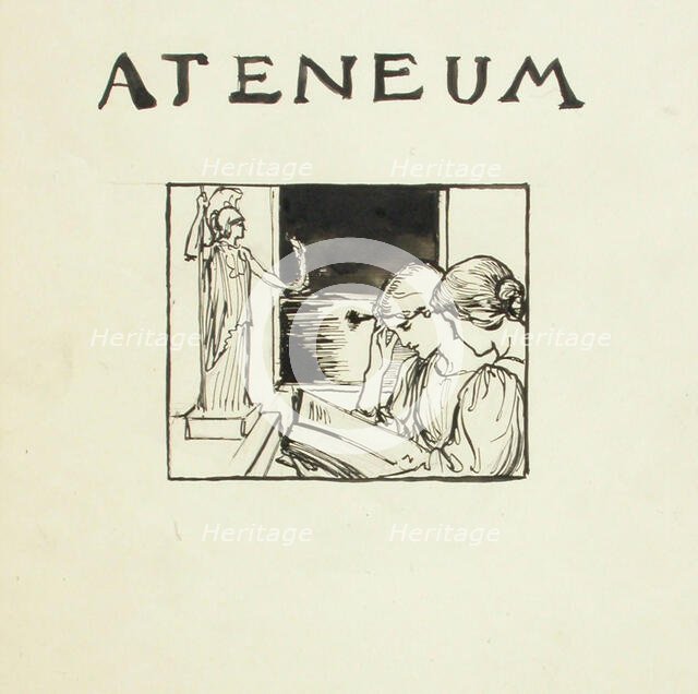 Ateneum magazine cover proposal, published by Wentzel Hagelstam, 1898. Creator: Albert Edelfelt.