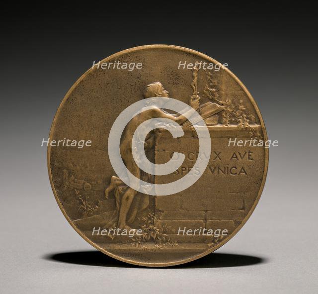 Medal (reverse), 1800s. Creator: Jules Dupré (French, 1811-1889).