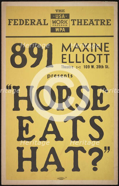 Horse Eats Hat?, New York, 1936. Creator: Unknown.