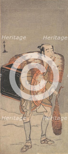 Otani Tomoemon (?) as a Peddler Trudging Through the Snow, ca. 1778. Creator: Shunsho.