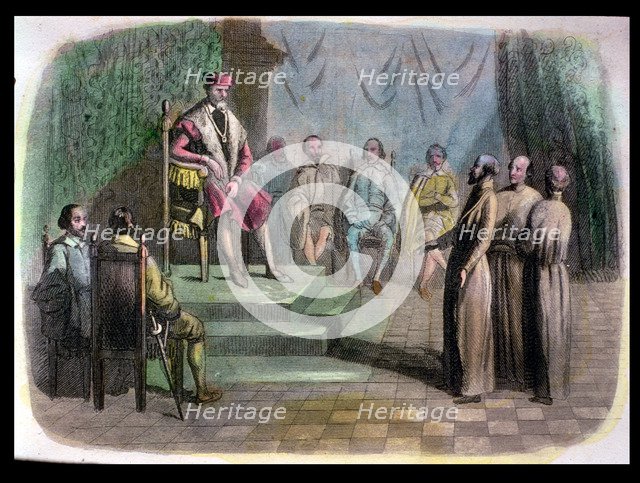 State Council in Spain. (1518), King Charles V attends a session where Fray Juan de Quevedo Fray …
