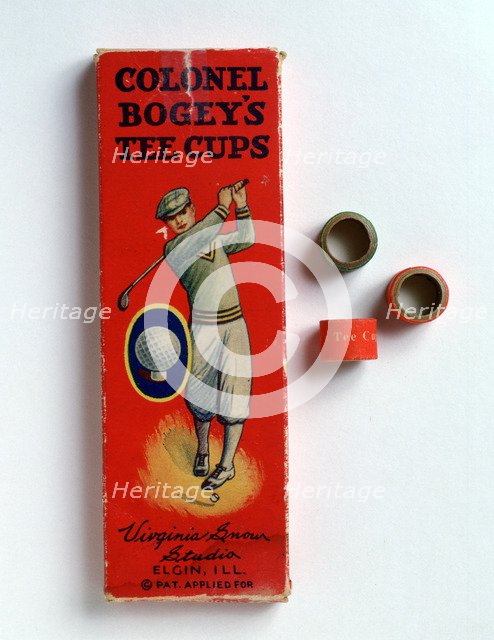 'Colonel Bogey's' cardboard ring tees, c1900. Artist: Unknown