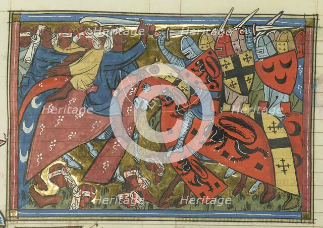 The Siege of Antioch in 1098. (From "Li rommans de Godefroy de Buillon et de Salehadin"), 1337. Creator: Maître de Fauvel (active 1314-1340).