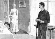 He had a telegram in his hand which he had just received and which he was...twisting nervously, 1883 Creator: R. Taylor.