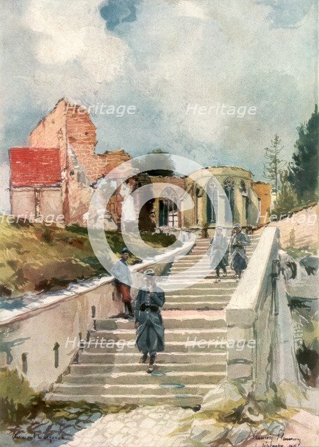 'The Church of Clermont-en-Argonne', France, 1915, (1926).Artist: Francois Flameng