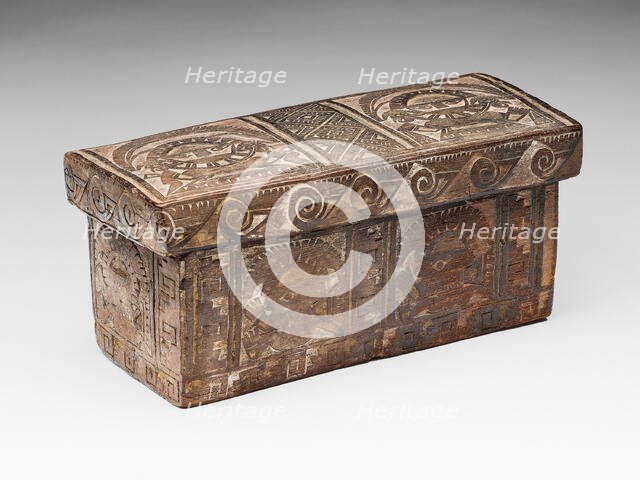 Carved Box Incised with Figures, Birds, and Textile Patterns, A.D. 1000/1532. Creator: Unknown.