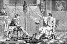 Alexander the Great (356-323 BC) as a youth, listening to his tutor Aristotle, c1875. Artist: Unknown