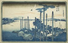 First Cuckoo of the Year at Tsukuda Island (Tsukudajima, hatsu hototogisu), from the..., c. 1831. Creator: Ando Hiroshige.