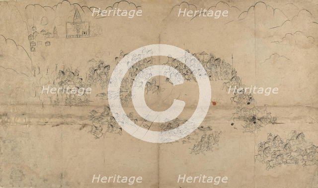 A Maharana and His Retinue Hunting Boar, early 18th century. Creator: Unknown.