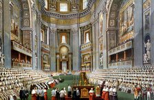Opening of the I Vatican Council in St. Peter's Basilica (1869 - 1870), by Pope Pius IX on Decemb…