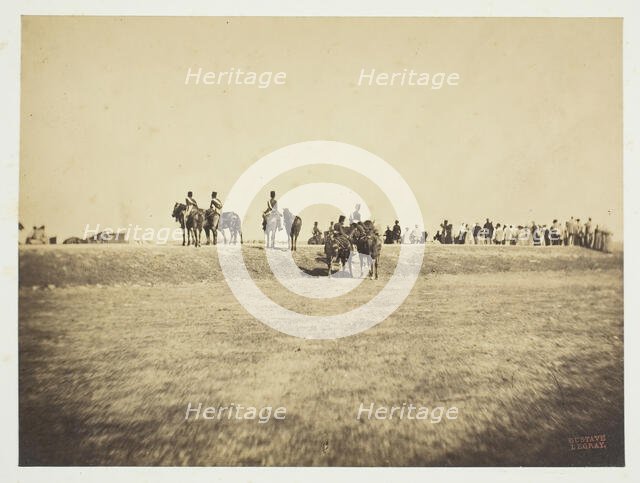 Untitled [cavalry], 1857. Creator: Gustave Le Gray.