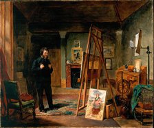 Thomas Faed at his Easel in his Studio, c1863. Creator: John Ballantyne.
