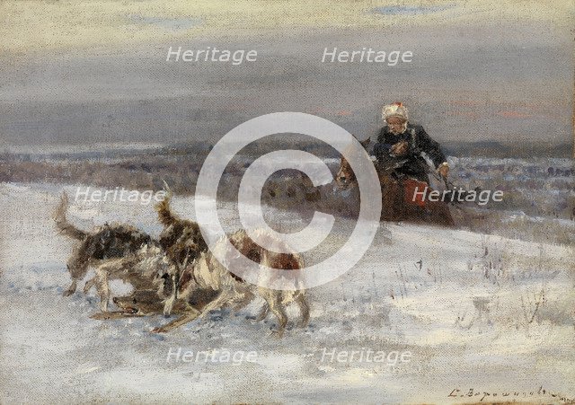 Hunting Scene. Artist: Voroshilov, Sergey Semyonovich (before 1865-after 1911)
