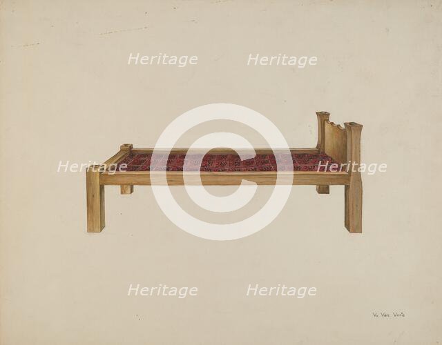 Sewing Settee, 1935/1942. Creator: Vera Van Voris.