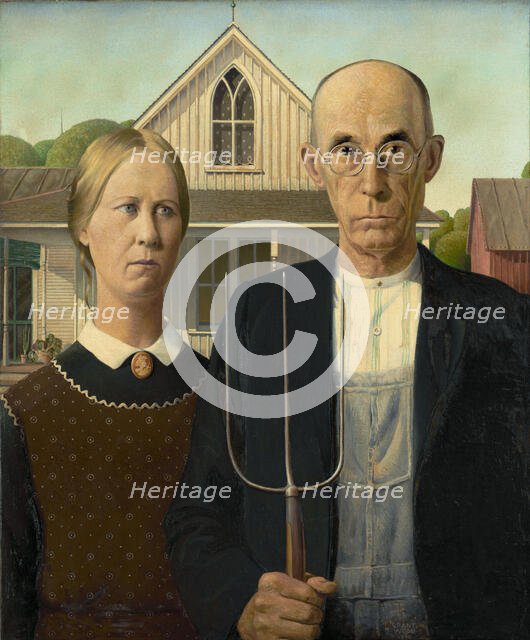 American Gothic, 1930. Creator: Wood, Grant (1891-1942).