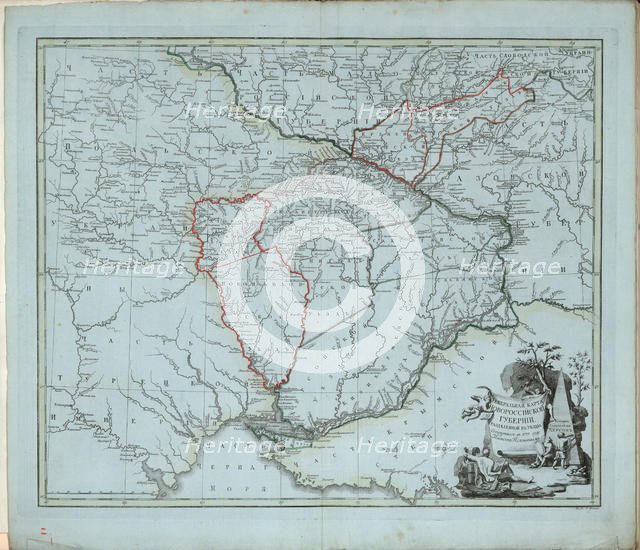 General Map of Novorossiysk Governorate, 1779. Creator: Islenyev, Ivan Ivanovich  .