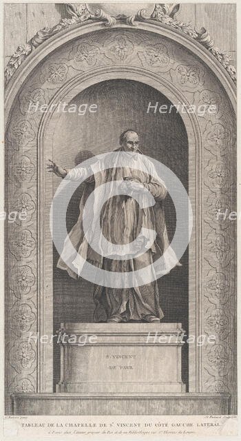 The Chapel of the Enfants-Trouvés in Paris: Saint Vincent de Paul, 1756. Creator: Etienne Fessard.