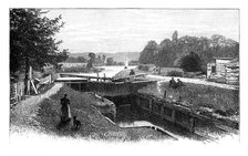 Old Windsor Lock, River Thames, Berkshire, c1888. Artist: Unknown