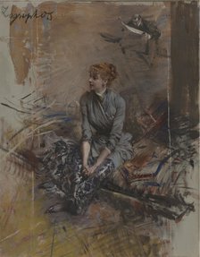 Portrait of the actress Gabrielle Réjane (1856-1920). Artist: Boldini, Giovanni (1842-1931)