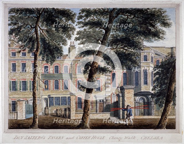 Don Saltero's tavern and coffee house, Cheyne Walk, Chelsea, London, c1800. Artist: Anon