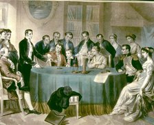 Volta presents his experiments to the First Consul Napoleon I' Alessandro Volta Earl of Volta (17…