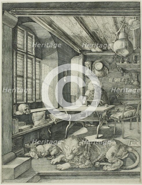 Saint Jerome in His Study, c. 1566. Creator: Jan Wierix.