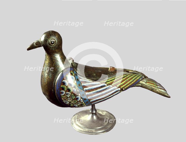 Male dove with Limoges enamels.