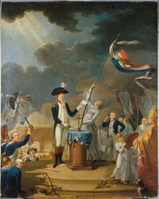 The oath of La Fayette at the Festival of the Federation, 14 July 1790, 1791. Creator: Anonymous.