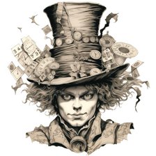 AI IMAGE - The Mad Hatter, from "Alice in Wonderland", 2023.  Creator: Heritage Images.