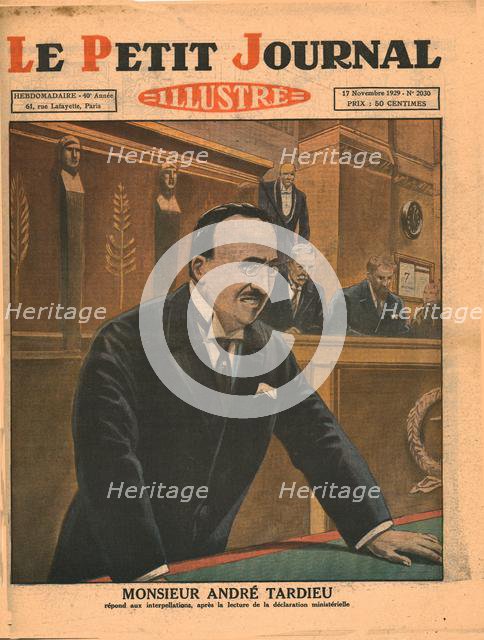 André Tardieu replies to questions, 1929.  Creator: Unknown.