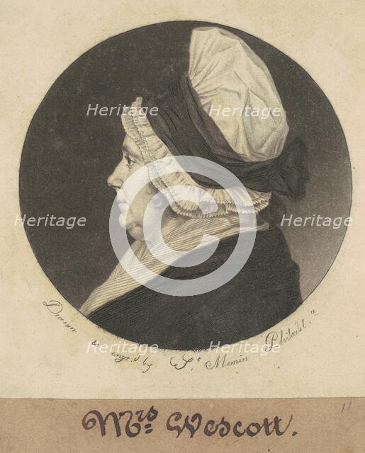 Patience Story Wescott, 1798. Creator: Charles Balthazar Julien Févret de Saint-Mémin.
