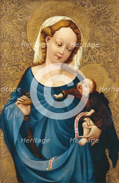 Madonna with the inkwell, ca 1430. Artist: Master of the Middle-Rhine  