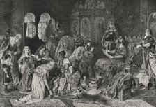 Jewish merchant showing his jewellery to the Prince of Thuringia at Wartburg Castle, 1878. Creator: Unknown.