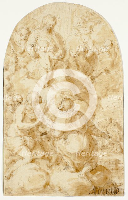 Virgin Mary with the Christ Child in the Clouds, 1601-1700. Creator: Bartolomé Esteban Murillo.