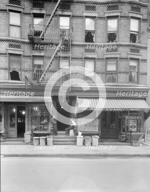 Background photo for Hightstown project, 133 Avenue D, New York City, 1936. Creator: Dorothea Lange.