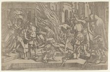 Burning of a corpse, 1540-45. Creator: Antonio Fantuzzi.