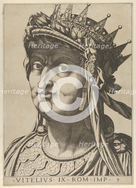 Plate 9: Aulus Vitellius with his head turned slightly to the left, from 'The Twelve Ca..., 1610-40. Creator: Anon.