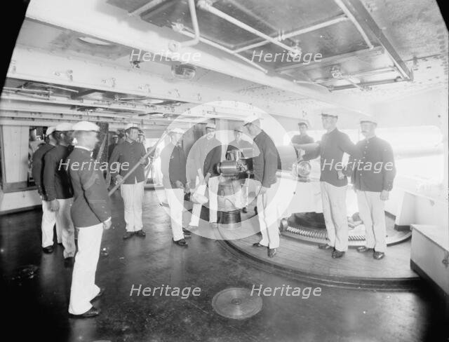 U.S.S. Massachusetts, 6 inch gun and crew, between 1896 and 1901. Creator: Unknown.
