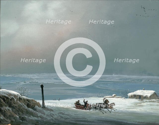 Odessa surroundings in winter, 1841. Creator: Bossoli, Carlo (1815-1884).