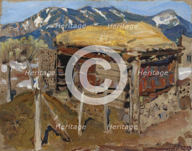 Shed in the Taos Mountains, 1925. Creator: Akseli Gallen-Kallela.