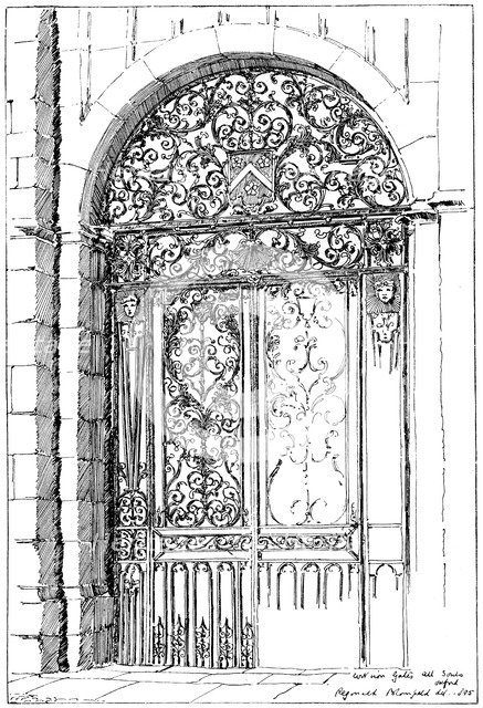'Iron Gates All Souls, Oxford', 1899. Artist: Unknown