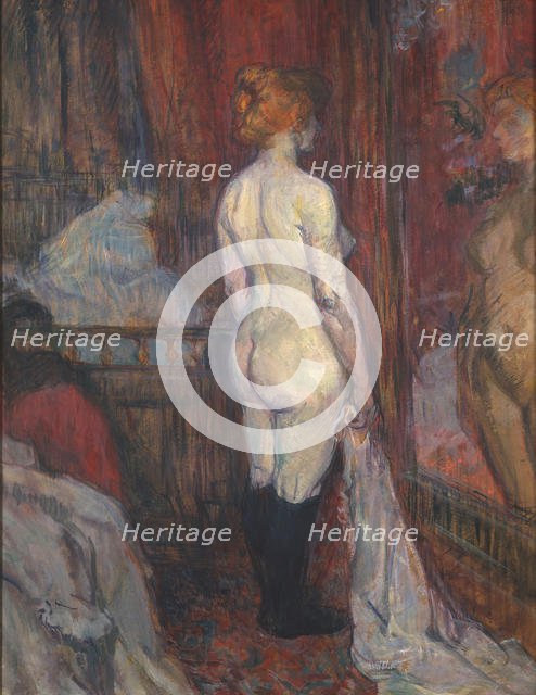 Woman before a Mirror, 1897. Creator: Henri de Toulouse-Lautrec.