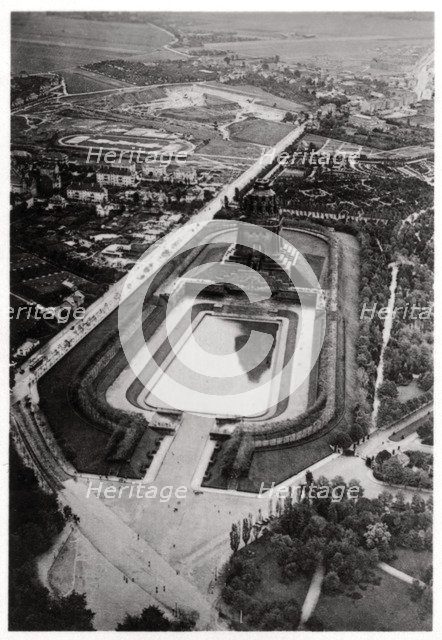 Aerial view of Volkerschlachtdenkmal, Leipzig, Germany, from a Zeppelin, c1931 (1933). Artist: Unknown