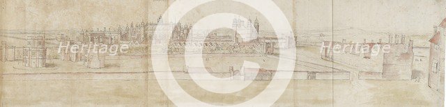 Hampton Court Palace from the North, c1550-1560. Artist: Anthonis van den Wyngaerde.