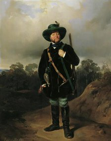 Josef Strommer as a hunter, 1845. Creator: August von Pettenkofen.