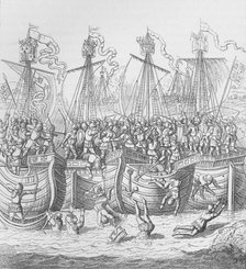 Ships at La Rochelle, France, in 1372, c1804 (1906). Artist: Unknown.